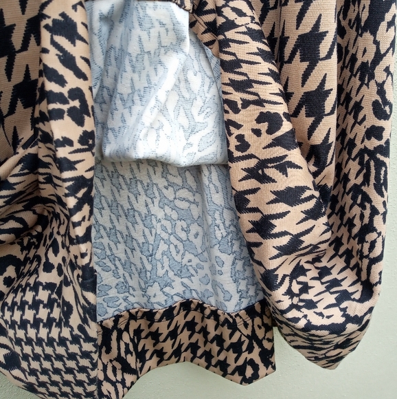 ECI Animal Print Checkered Black Tan Skirt Medium - Picture 2 of 5